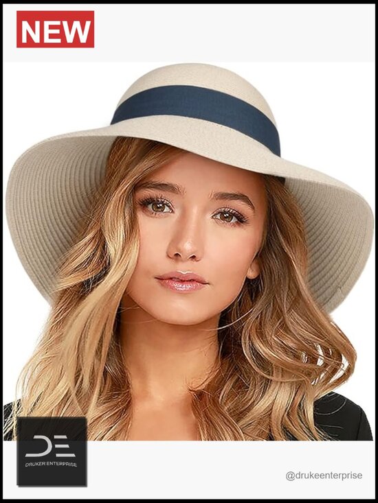 UPF 50+ Sun Protection Foldable Paper Straw Travel Beach Hat main image 5